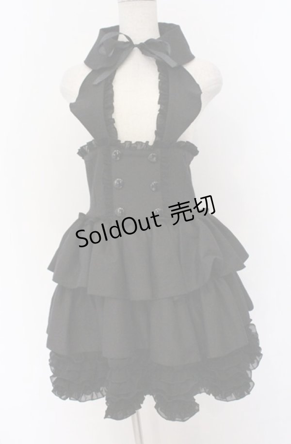 画像1: MARBLE / ラウンド衿付きコルセット型ワンピース  ブラック O-26-03-16-106-GO-OP-OW-OS (1)