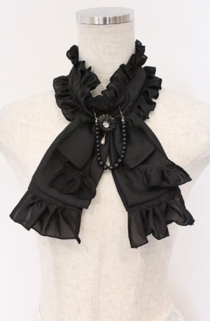 画像: MARBLE / リボンブローチ付きパール連タイ  ブラック O-26-03-16-107-GO-ZA-OW-OS