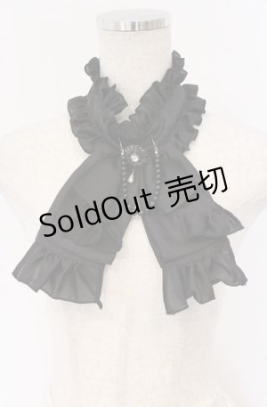 画像: MARBLE / リボンブローチ付きパール連タイ  ブラック O-26-03-16-107-GO-ZA-OW-OS