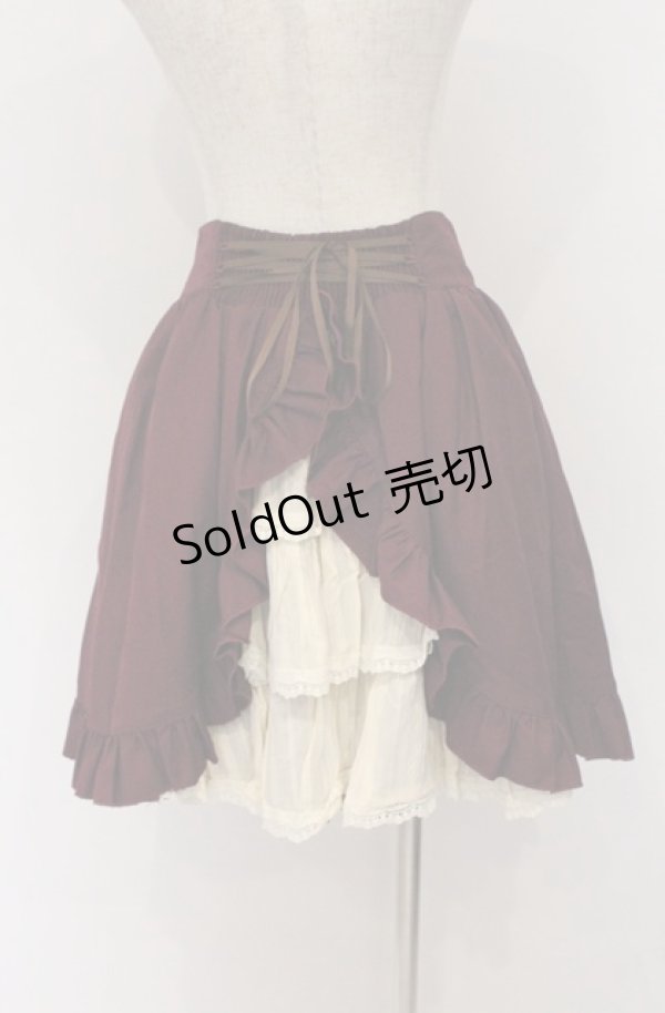 画像2: Amavel / BACKフリルレースUPサリバンスカート M ワイン O-26-03-16-016-CA-SK-OW-OS (2)