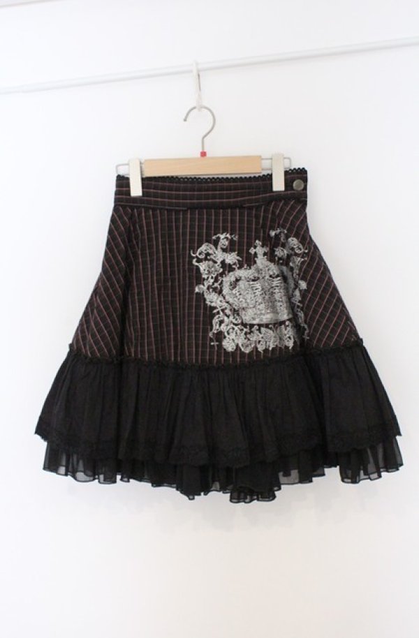 画像1: ALGONQUINS / ADDICTION　エンブレムptスカート F ピンク×ブラック O-26-03-16-018-AL-SK-OW-OS (1)