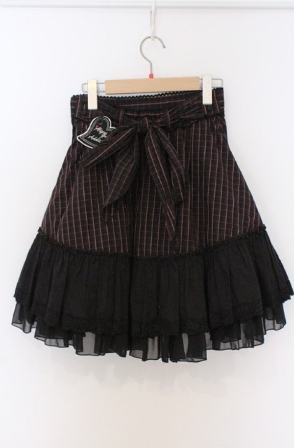 画像3: ALGONQUINS / ADDICTION　エンブレムptスカート F ピンク×ブラック O-26-03-16-018-AL-SK-OW-OS (3)