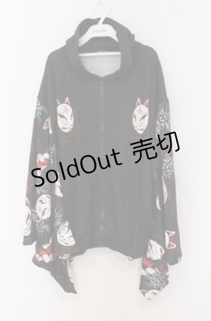 画像: ACDC RAG / ヒガンバナキモノZIPパーカー  ブラック O-26-03-16-023-PU-TO-OW-OS