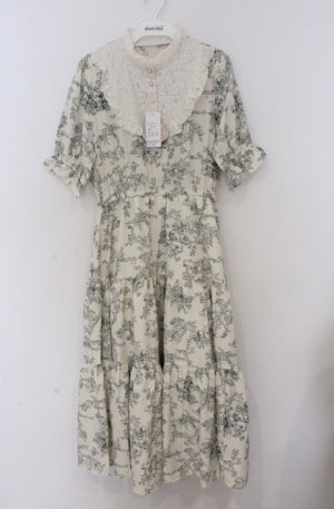 画像: m petit by misako / TT*AMトワルドジュイワンピース L アイボリー×グリーン O-26-03-16-027-LO-OP-OW-OS