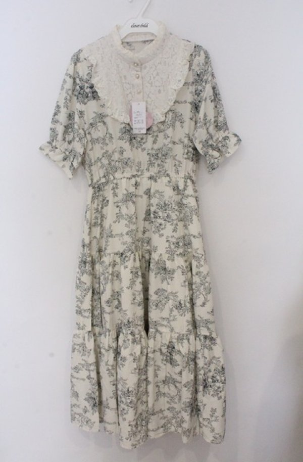 画像1: m petit by misako / TT*AMトワルドジュイワンピース L アイボリー×グリーン O-26-03-16-027-LO-OP-OW-OS (1)