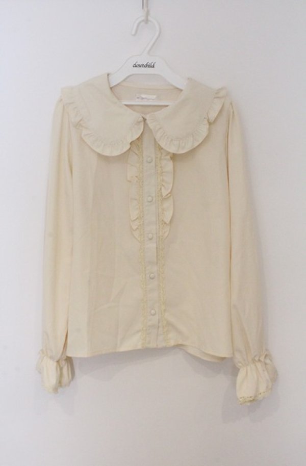 画像1: m petit by misako / AM マルエリフリルブラウス L アイボリー O-26-03-16-028-LO-BL-OW-OS (1)