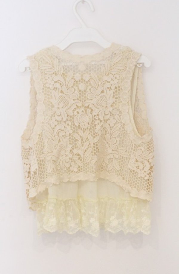 画像3: axes femme / レースベストセット  アイボリー O-26-03-16-033-AX-TO-IG-OS (3)