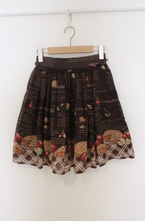 画像: Secret Honey / アップルパイ柄スカート 2 ブラウン O-26-03-16-005-CA-SK-OW-OS