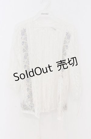 画像: axes femme / フラワー刺繍レースカーデ/ミュルーズ染織美術館コラボ  アイボリー O-26-03-16-034-AX-TO-IG-OS