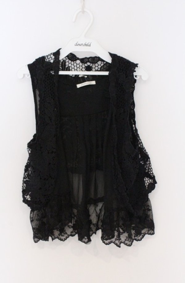 画像1: axes femme / レースベストセット M クロ O-26-03-16-037-AX-TO-IG-OS (1)