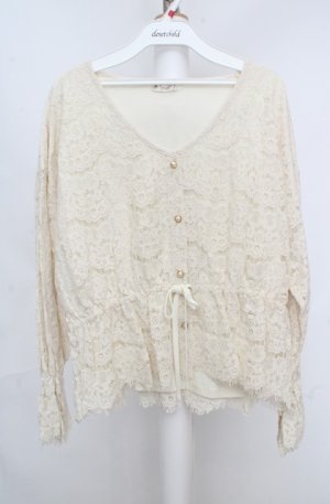 画像: axes femme / 総レースキャンディ袖プルオーバー  アイボリー O-26-03-18-035-AX-BL-IG-OS