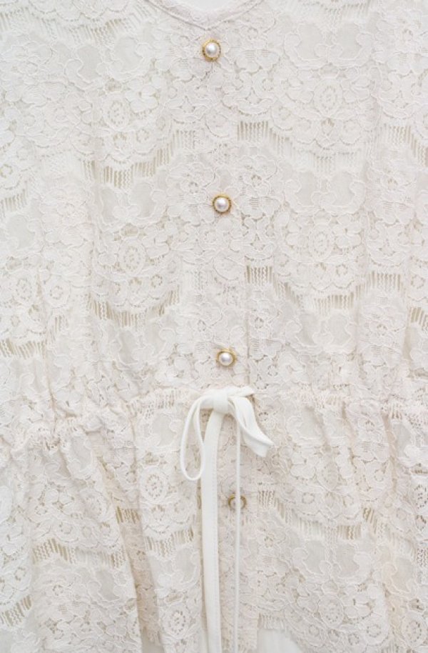 画像2: axes femme / 総レースキャンディ袖プルオーバー  アイボリー O-26-03-18-035-AX-BL-IG-OS (2)