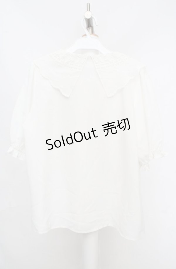 画像3: axes femme / バラ刺繍襟ブラウス  オフシロ O-26-03-18-036-AX-BL-IG-OS (3)