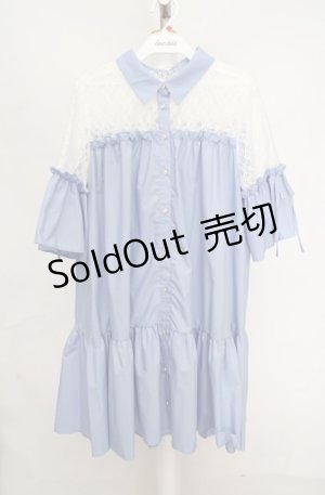 画像: axes femme POETIQUE / デコルテレースワンピース M サックス O-26-03-18-038-AX-OP-IG-OS