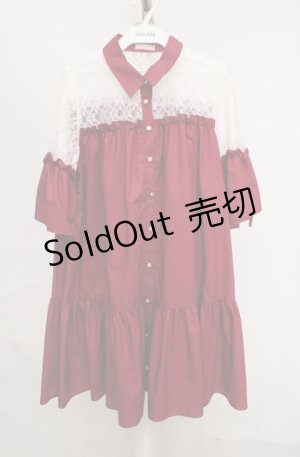 画像: axes femme POETIQUE / デコルテレースワンピース M アカ O-26-03-18-039-AX-OP-IG-OS