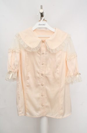 画像: axes femme kawaii / チュール切り替えパフ袖ブラウス M アイボリー O-26-03-18-040-AX-BL-IG-OS