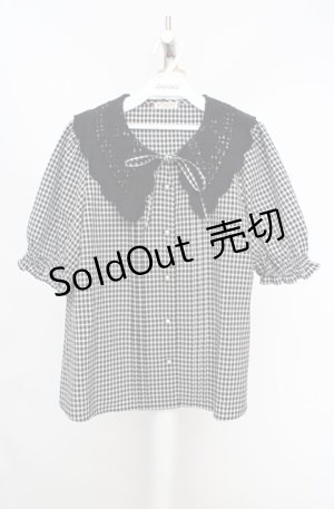 画像: axes femme / バラ刺繍襟ブラウス  クロ O-26-03-18-041-AX-BL-IG-OS