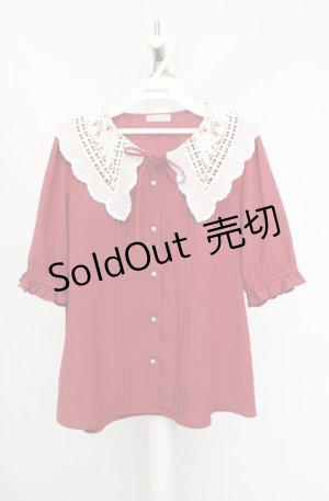 画像: axes femme / バラ刺繍襟ブラウス F アカ×オフシロ O-26-03-18-042-AX-BL-IG-OS