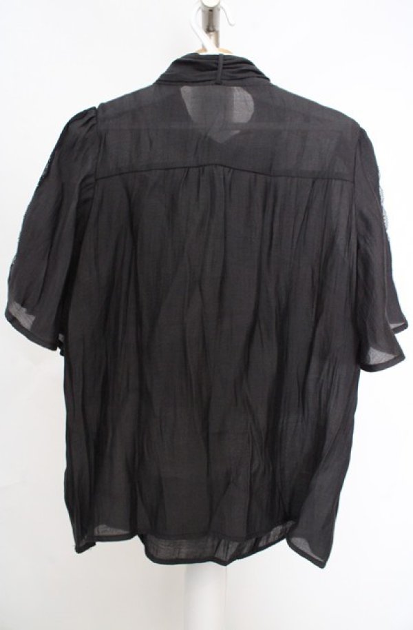 画像3: axes femme / 紫陽花装飾リボンブラウスプルオーバー  クロ O-26-03-18-043-AX-TO-IG-OS (3)