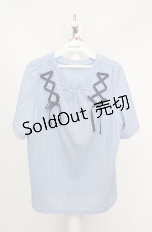 画像: axes femme / レースアッププルオーバー  ブルー O-26-03-18-047-AX-TO-IG-OS