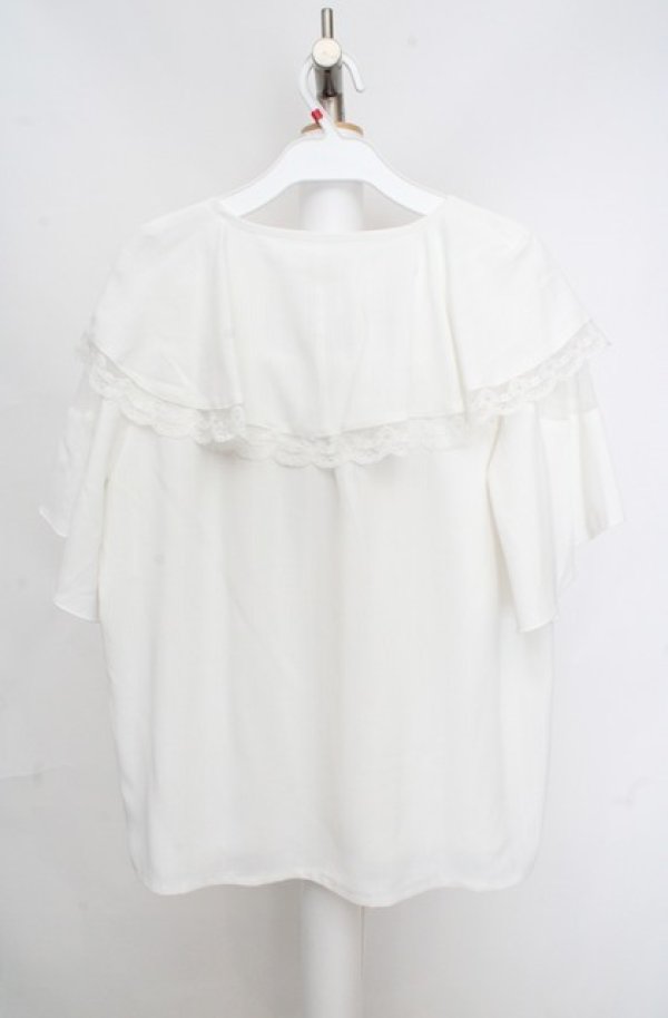 画像3: axes femme / 刺繍入ケープブラウス F シロ O-26-03-18-048-AX-BL-IG-OS (3)
