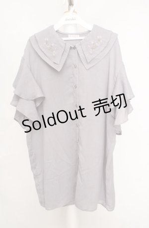 画像: axes femme / 刺繍チュニックブラウス M グレー O-26-03-18-049-AX-TO-IG-OS