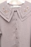 画像2: axes femme / 刺繍チュニックブラウス M グレー O-26-03-18-049-AX-TO-IG-OS (2)