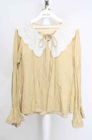 画像: axes femme / ビッグ襟ブラウス  イエロー O-26-03-18-005-AX-BL-IG-OS