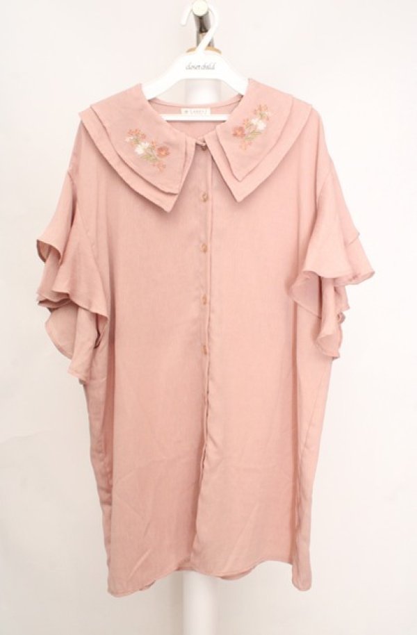 画像1: axes femme / 刺繍チュニックブラウス M ピンクベージュ O-26-03-18-050-AX-TO-IG-OS (1)