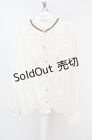 画像: axes femme POETIQUE / ベロアリボンハイネック長袖ブラウス M オフシロ O-26-03-18-054-AX-JA-IG-OS