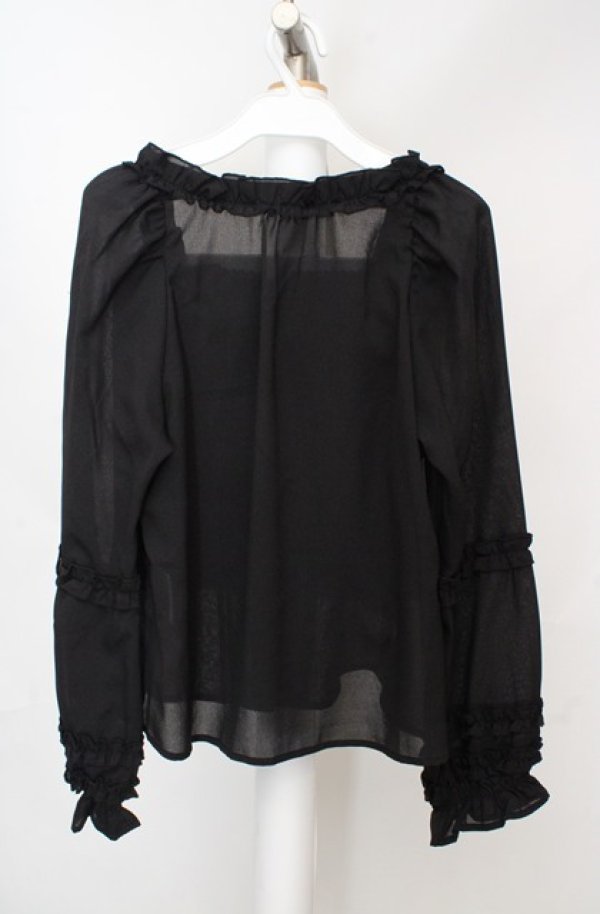 画像3: axes femme kawaii / フリルブラウス M クロ O-26-03-18-057-AX-BL-IG-OS (3)