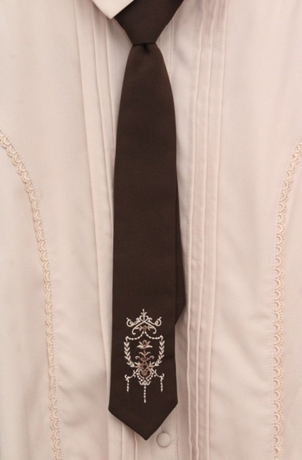 画像2: axes femme / 刺繍ネクタイ付ブラウス  ベージュ O-26-03-18-059-AX-BL-IG-OS (2)