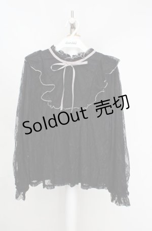 画像: axes femme / バイカラーメローレースプルオーバー F クロ O-26-03-18-006-AX-TO-IG-OS