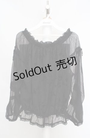 画像: axes femme / フロッキープリントシースルートップス M クロ O-26-03-18-061-AX-TO-IG-OS