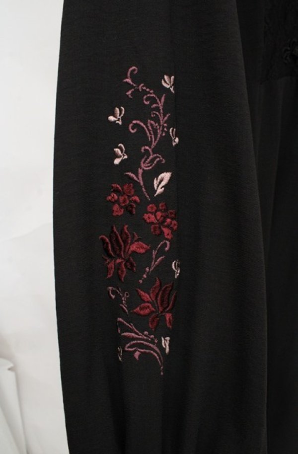 画像2: axes femme / チャイナ釦ロングシャツワンピース M クロ O-26-03-18-066-AX-OP-IG-OS (2)