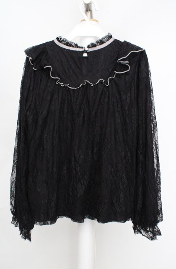 画像3: axes femme / バイカラーメローレースプルオーバー F クロ O-26-03-18-006-AX-TO-IG-OS (3)