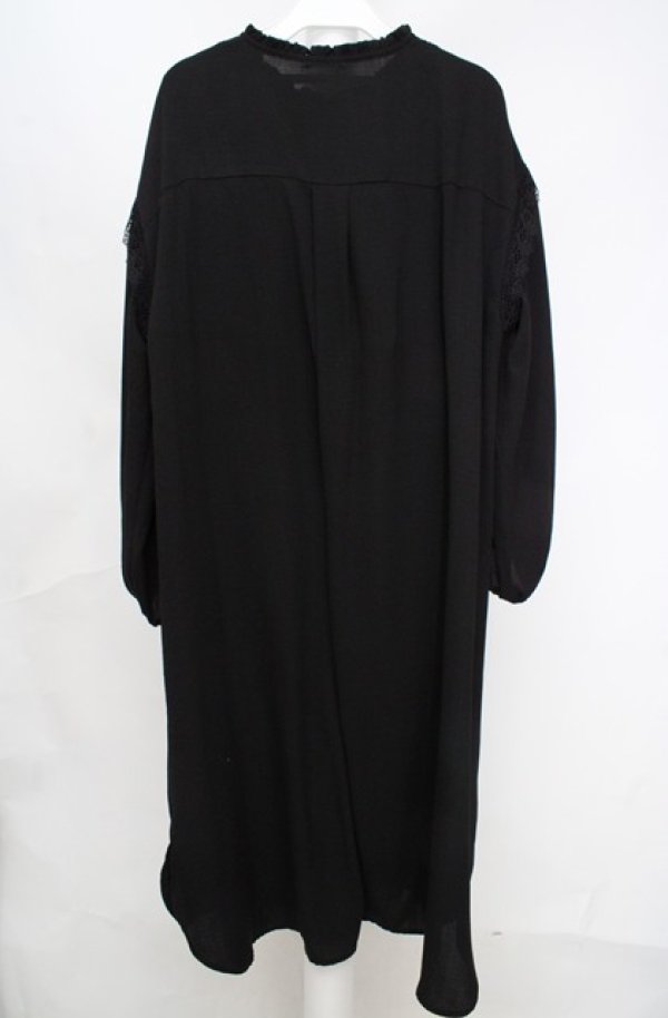 画像3: axes femme / チャイナ釦ロングシャツワンピース M クロ O-26-03-18-066-AX-OP-IG-OS (3)