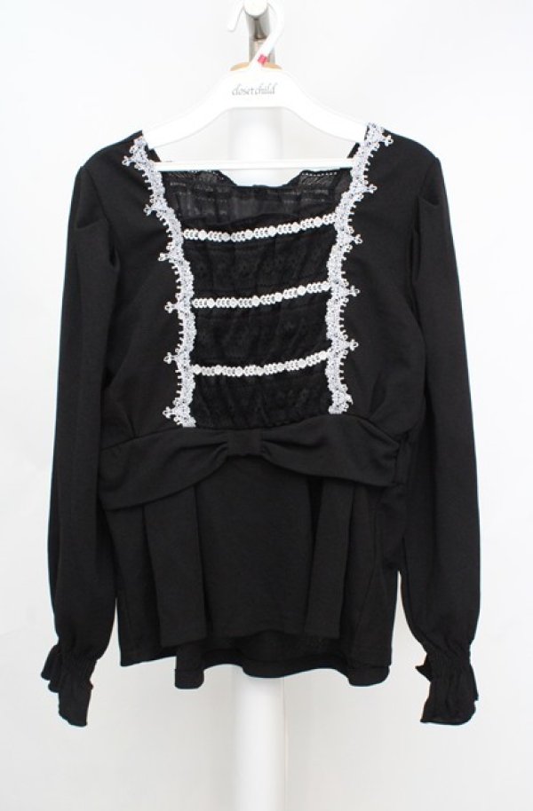 画像1: axes femme / ウエストリボンカットソープルオーバー  クロ O-26-03-18-007-AX-TO-IG-OS (1)