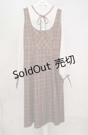 画像: axes femme / チェック柄ドッキングワンピース F ブラウン×オフシロ O-26-03-18-076-AX-OP-IG-OS