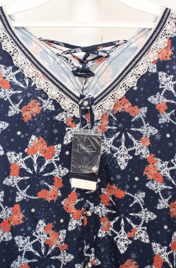 画像2: axes femme / ミュシャ/ガウンワンピース M ネイビー O-26-03-18-077-AX-OP-IG-OS (2)