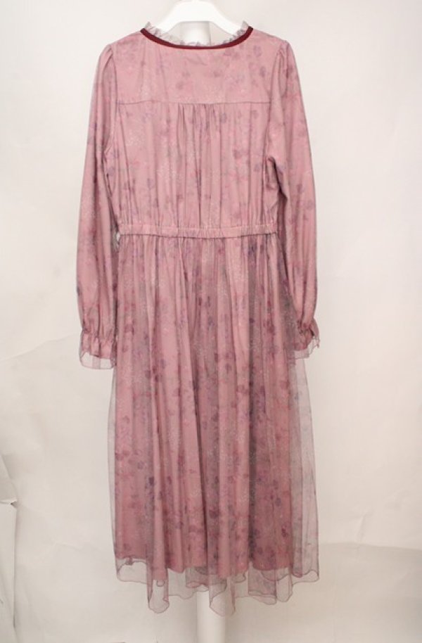 画像3: axes femme / スイートピー柄チュールワンピース M ピンク O-26-03-18-078-AX-OP-IG-OS (3)