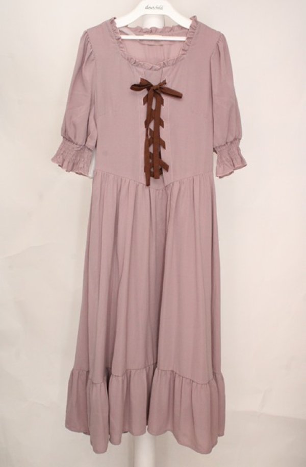 画像1: m petit by misako / AMレースアップワンピース M ピンク O-26-03-18-081-LO-OP-IG-OS (1)