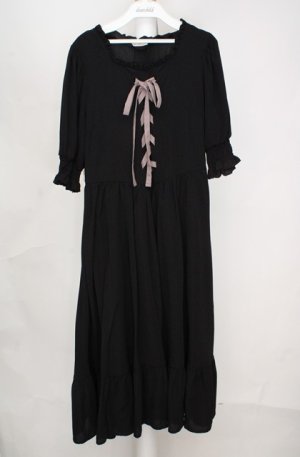 画像: m petit by misako / AMレースアップワンピース L クロ O-26-03-18-082-LO-OP-IG-OS