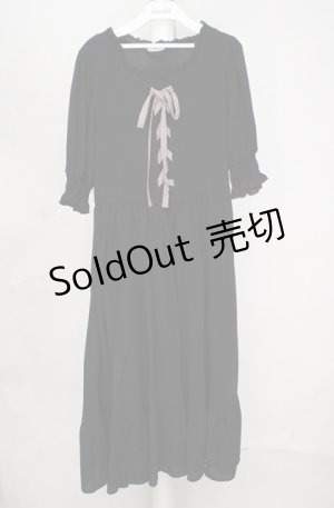 画像: m petit by misako / AMレースアップワンピース L クロ O-26-03-18-082-LO-OP-IG-OS