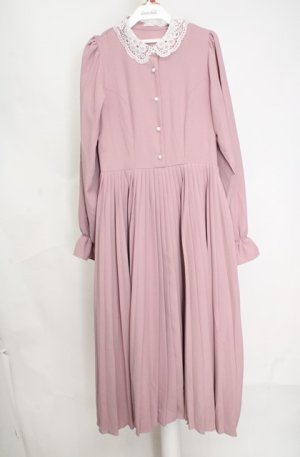 画像: m petit by misako / AM*レースエリプリーツワンピース L ピンク O-26-03-18-088-LO-OP-IG-OS