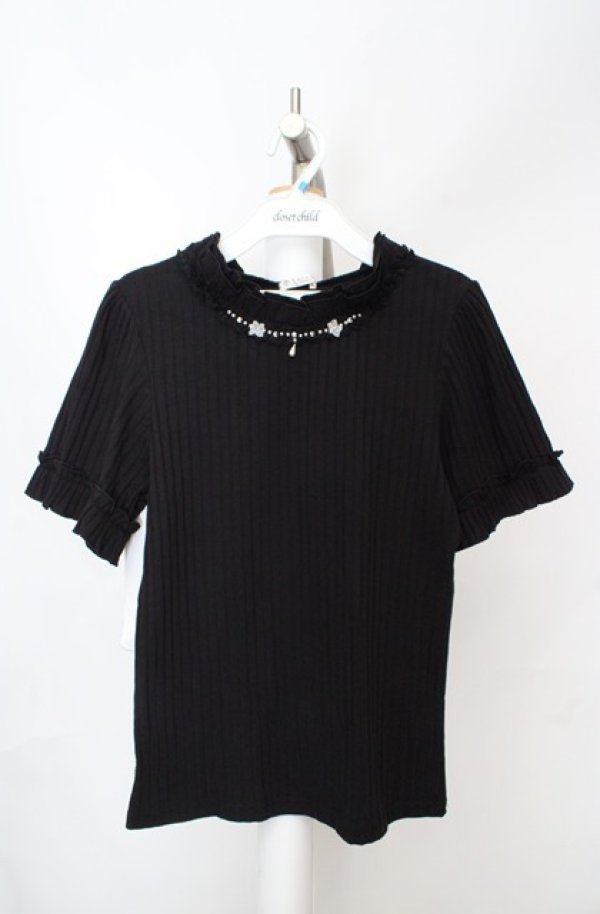 画像1: axes femme / 吸水速乾プチスタンドリブプルオーバー F クロ O-26-03-18-012-AX-TO-IG-OS (1)