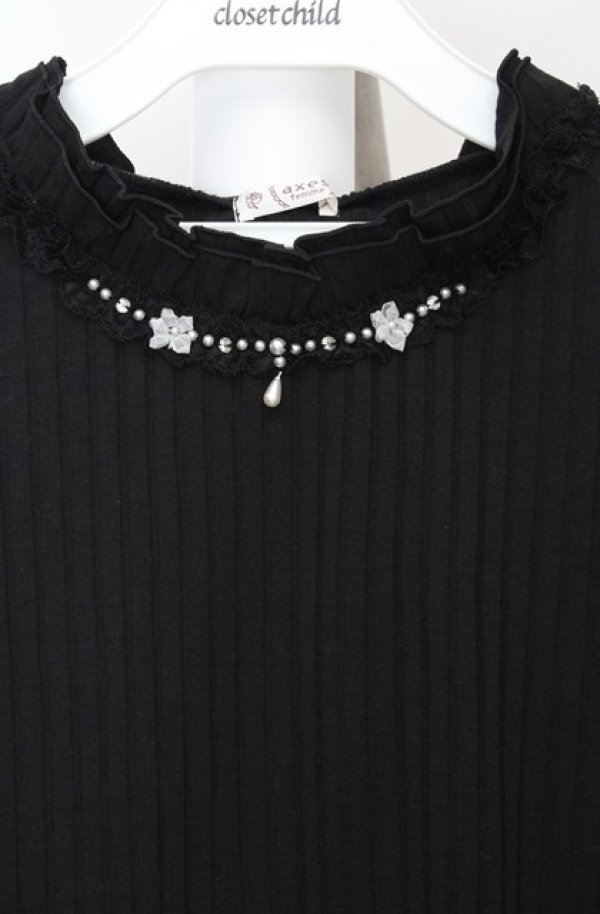 画像2: axes femme / 吸水速乾プチスタンドリブプルオーバー F クロ O-26-03-18-012-AX-TO-IG-OS (2)