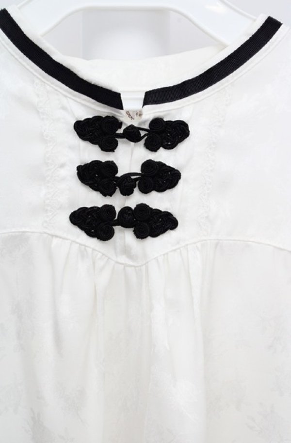 画像2: axes femme / ジャカードチャイナブラウス  オフシロ O-26-03-18-013-AX-BL-IG-OS (2)