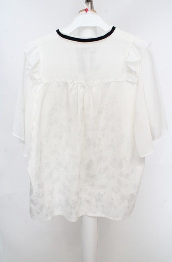 画像3: axes femme / ジャカードチャイナブラウス  オフシロ O-26-03-18-013-AX-BL-IG-OS (3)