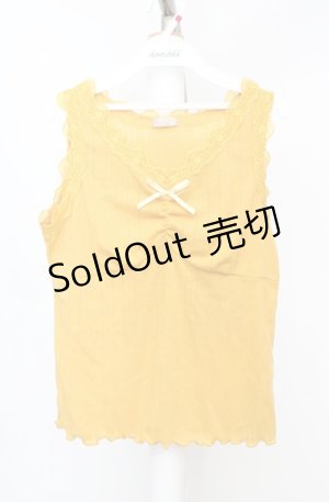 画像: axes femme POETIQUE / 透かしダイヤ柄タンクトップ M イエロー O-26-03-18-015-AX-TO-IG-OS